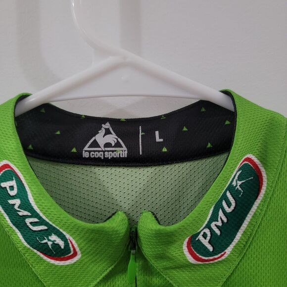 Le Coq Sportif Cycling Jersey Size Large Le Tour France 100 Green Maillot Vert - Picture 4 of 7